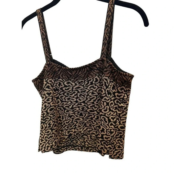 St. John Collection Jacquard Knit Animal Print Sleeveless Tank Top Size P - Picture 2 of 4